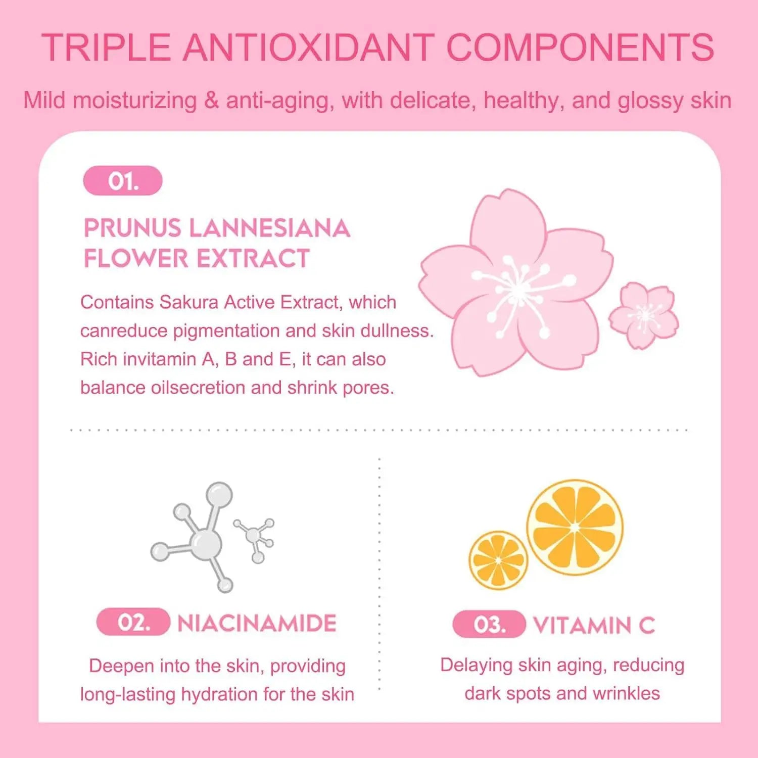 Sakura Skin Care Kit, 14pcs/set Moisturizing Facial Mask & Essence Face Cream & Eye Mask & Lip Mask, Skin Care Kit for Women