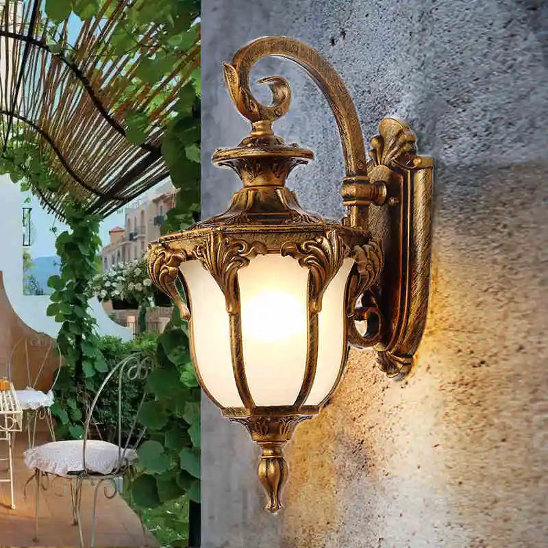 European Style Retro LED Wall Light  Waterproof Garden Outdoor Sconce Lamp Vintage Porch Lamp E27 Lighting