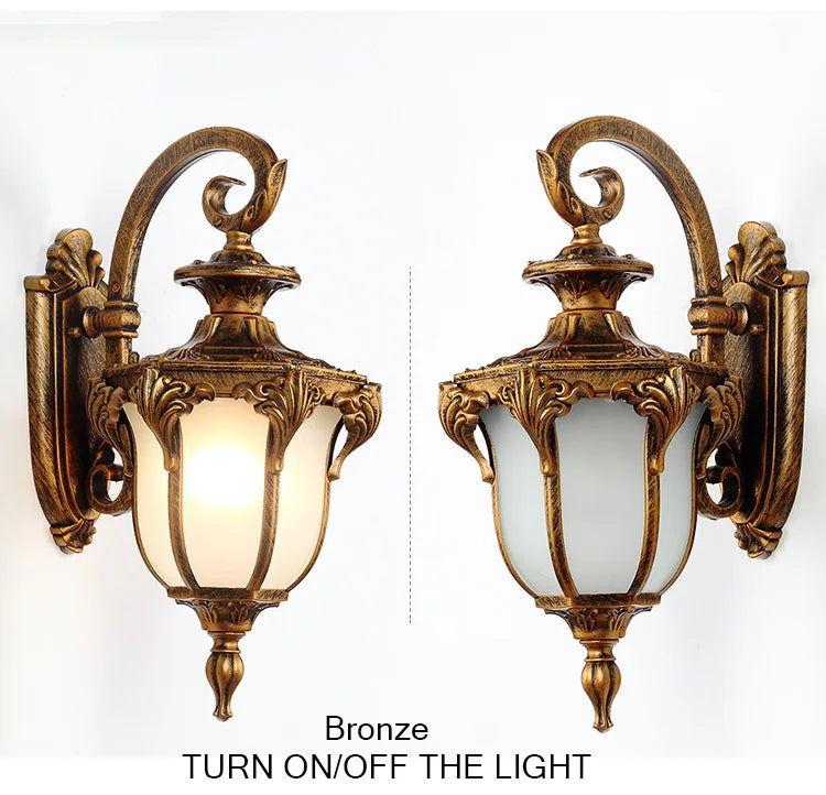 European Style Retro LED Wall Light  Waterproof Garden Outdoor Sconce Lamp Vintage Porch Lamp E27 Lighting