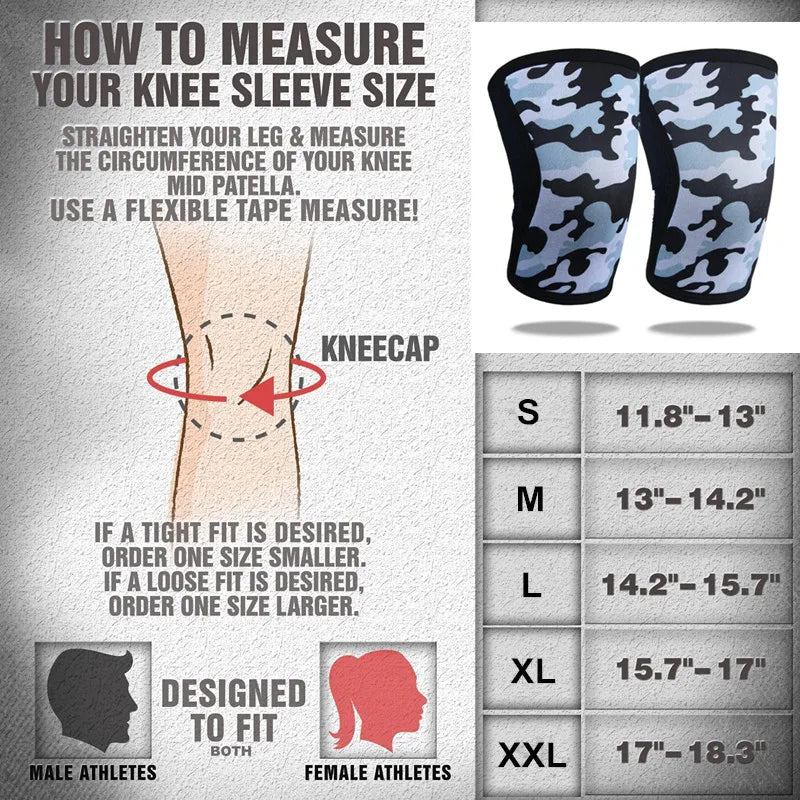 7MM Knee Sleeves Support  Injury Recovery - Neoprene Knee Brace Knee Support for Squats, Running & Gym Workout
