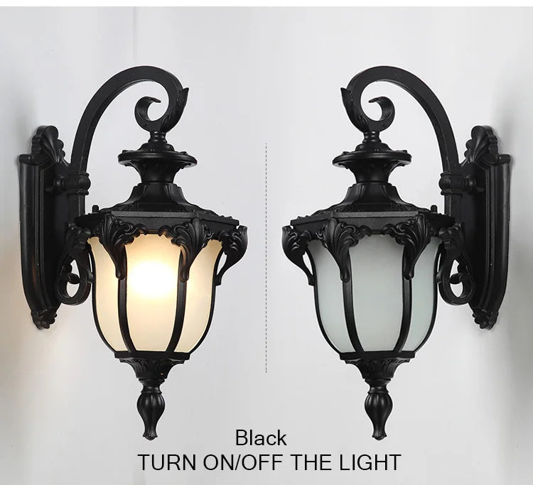 European Style Retro LED Wall Light  Waterproof Garden Outdoor Sconce Lamp Vintage Porch Lamp E27 Lighting
