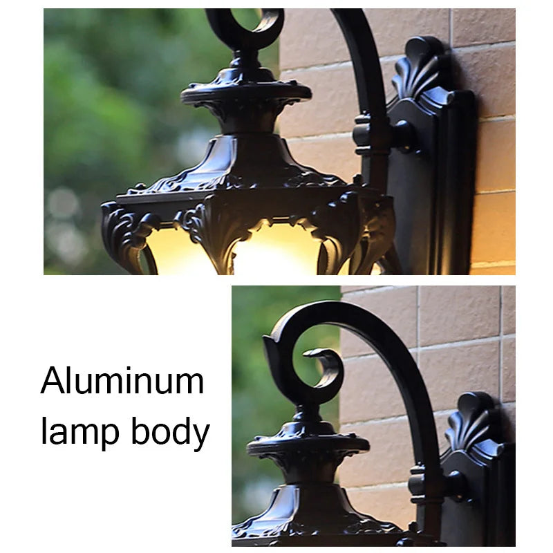 European Style Retro LED Wall Light  Waterproof Garden Outdoor Sconce Lamp Vintage Porch Lamp E27 Lighting