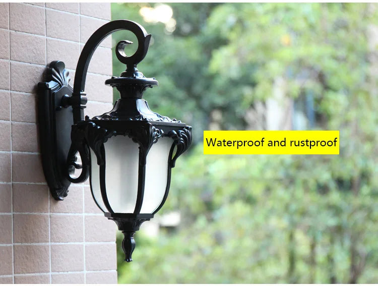 European Style Retro LED Wall Light  Waterproof Garden Outdoor Sconce Lamp Vintage Porch Lamp E27 Lighting