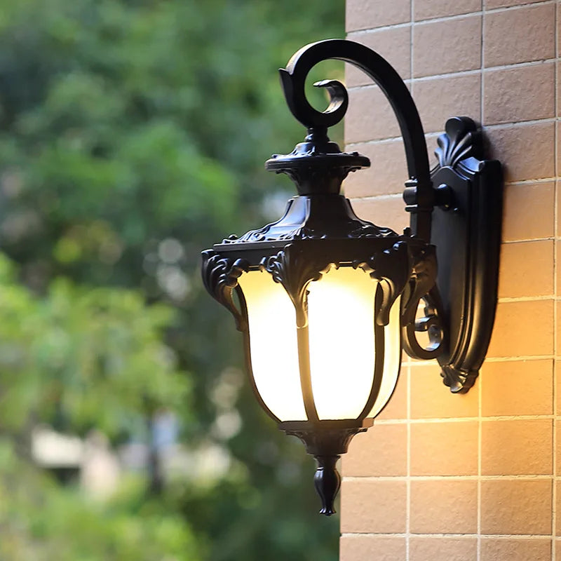 European Style Retro LED Wall Light  Waterproof Garden Outdoor Sconce Lamp Vintage Porch Lamp E27 Lighting