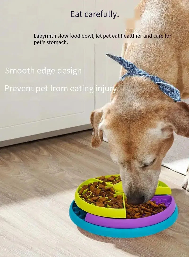 Dog Puzzle Slow Feeder Interactive Dog Puzzle Game 3 Layers Detachable Slow Eating Dog Bowl Anti-anxiety Dog Feeder Bowl