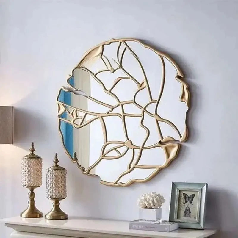 Nordic Luxury Decorative Mirrors Wall Creative Minimalist Decorative Mirrors Irregular Spigel Living Room Decoration WZ50DM