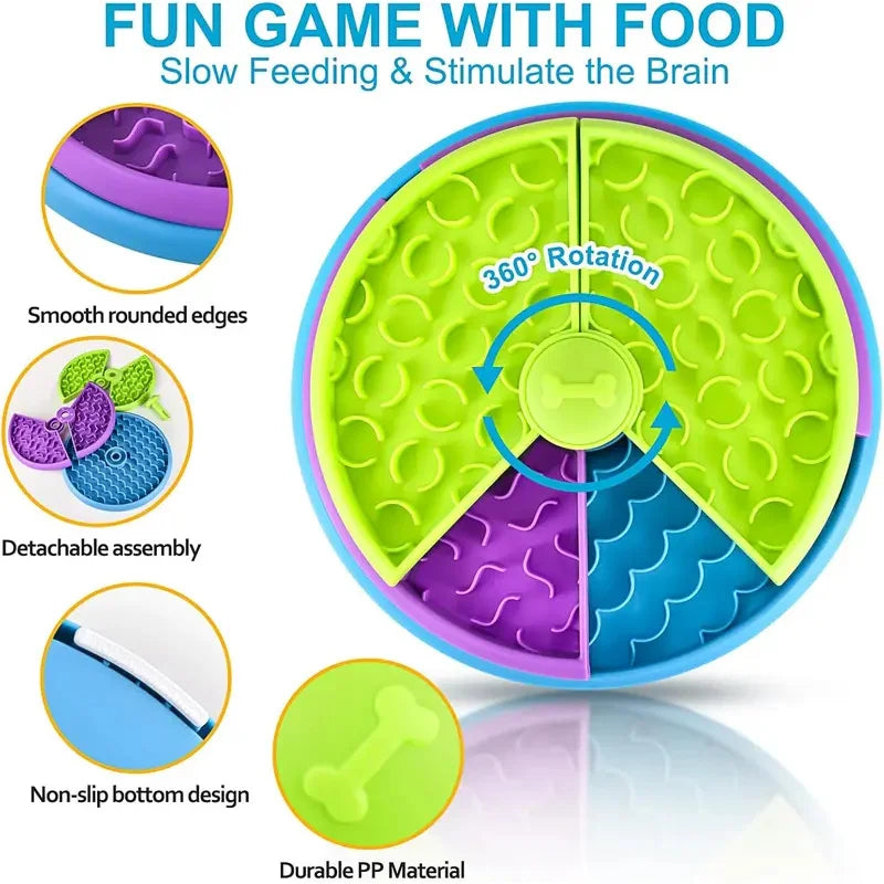 Dog Puzzle Slow Feeder Interactive Dog Puzzle Game 3 Layers Detachable Slow Eating Dog Bowl Anti-anxiety Dog Feeder Bowl