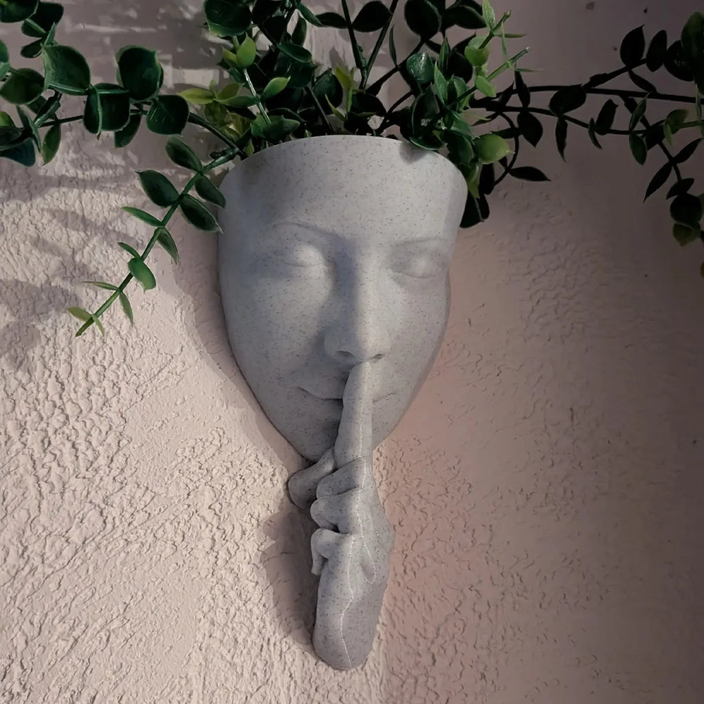 Face Art Wall Planter, Creative Greenery Decoration, Nordic-style Wall-mounted Flower Holder, Personalized Home Decor