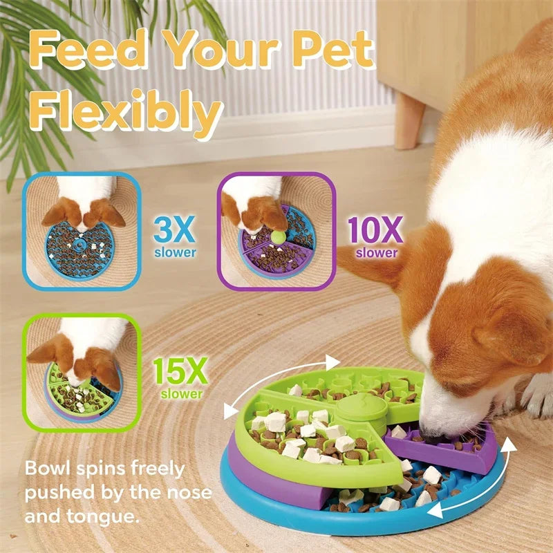 Dog Puzzle Slow Feeder Interactive Dog Puzzle Game 3 Layers Detachable Slow Eating Dog Bowl Anti-anxiety Dog Feeder Bowl