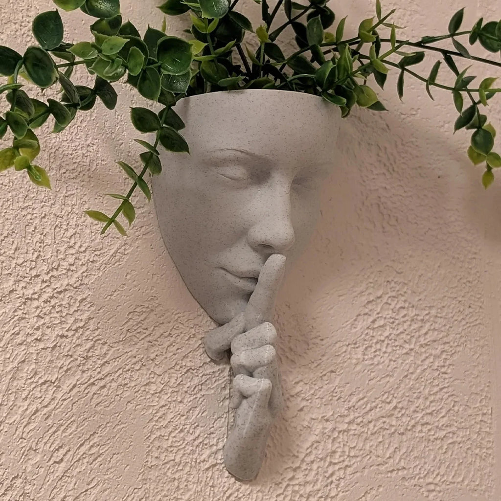 Face Art Wall Planter, Creative Greenery Decoration, Nordic-style Wall-mounted Flower Holder, Personalized Home Decor