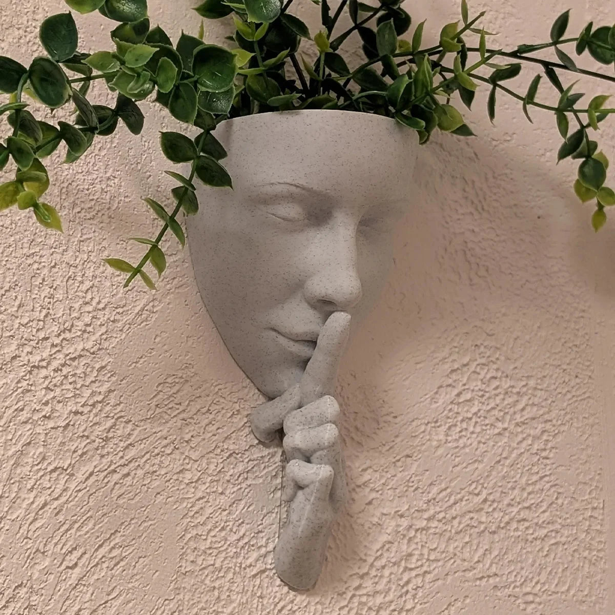 Face Art Wall Planter, Creative Greenery Decoration, Nordic-style Wall-mounted Flower Holder, Personalized Home Decor