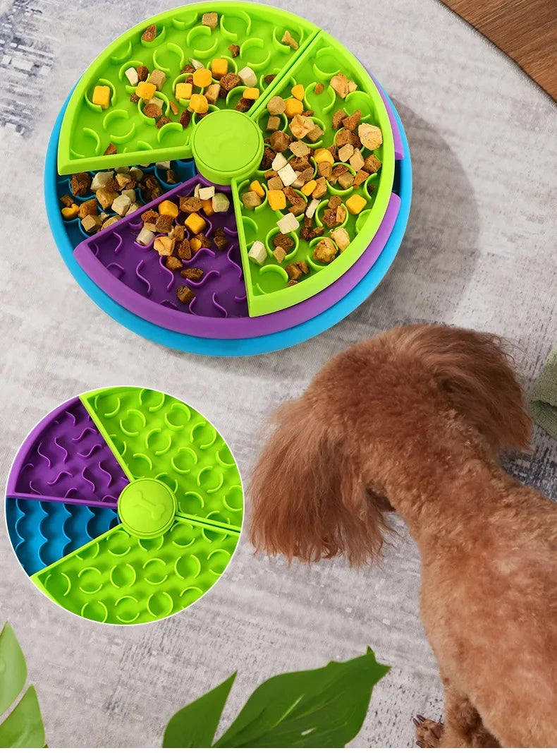 Dog Puzzle Slow Feeder Interactive Dog Puzzle Game 3 Layers Detachable Slow Eating Dog Bowl Anti-anxiety Dog Feeder Bowl