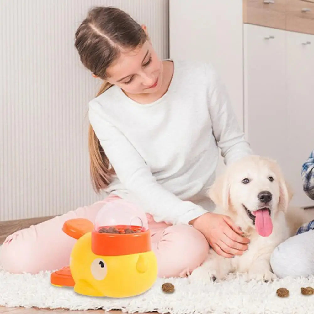 Dog food Feeder Cartoon Duck Design Pet Snack Puzzle Feeder Anti-Slip Puppy Automatic Dog Cat Food Dispenser Toy