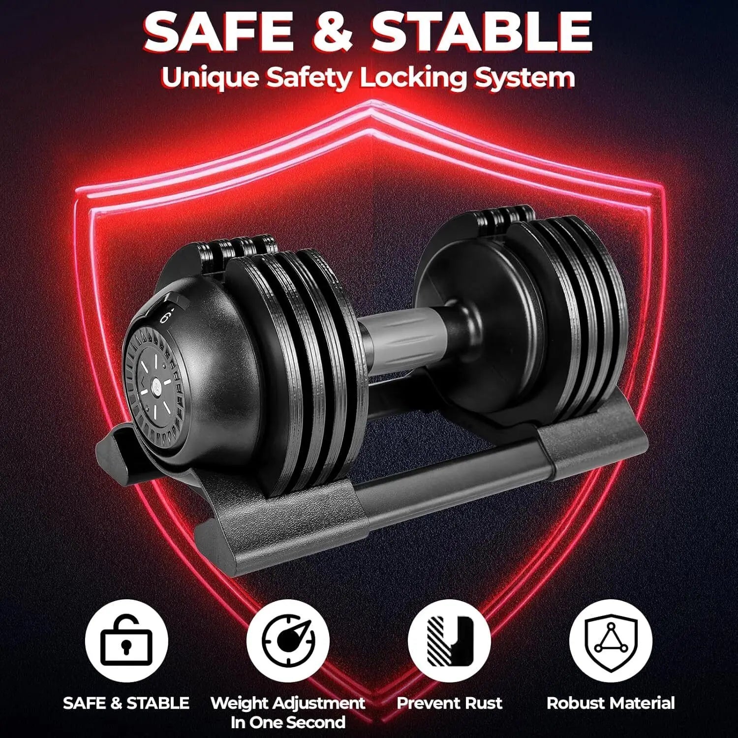 Adjustable Dumbbells 10/20/24 kg with 5 Weight Levels, Dumbbells Set with Weight Plates, Adjustable Dumbbells, Variable Weights