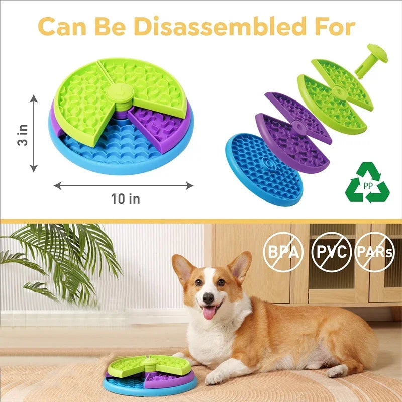 Dog Puzzle Slow Feeder Interactive Dog Puzzle Game 3 Layers Detachable Slow Eating Dog Bowl Anti-anxiety Dog Feeder Bowl