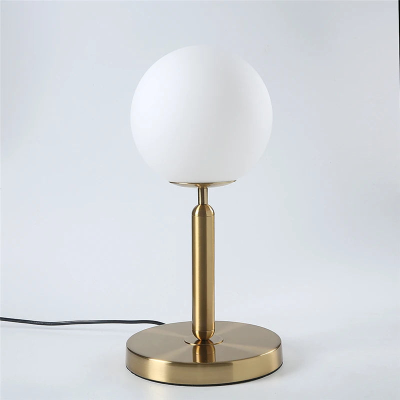 Modern Table Lamps Nordic Bedroom Bedside Creative Glass Ball Decorative Table Lights LED Simple Study Desk Light Send E27 Bulb