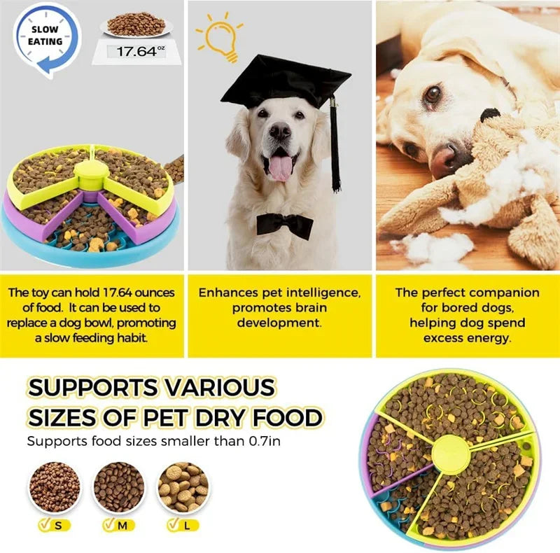 Dog Puzzle Slow Feeder Interactive Dog Puzzle Game 3 Layers Detachable Slow Eating Dog Bowl Anti-anxiety Dog Feeder Bowl