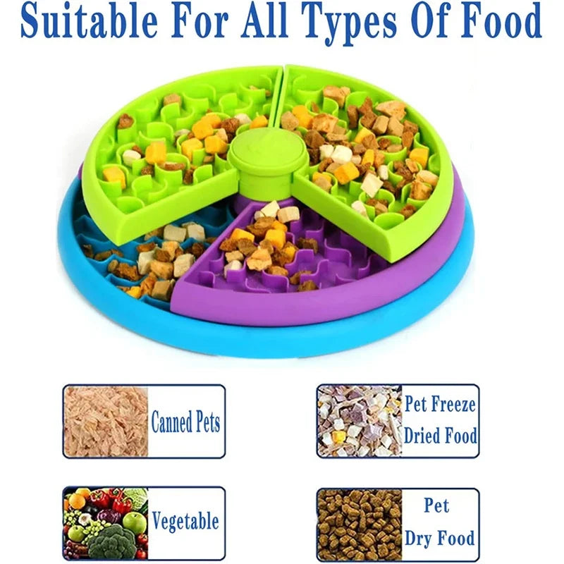 Dog Puzzle Slow Feeder Interactive Dog Puzzle Game 3 Layers Detachable Slow Eating Dog Bowl Anti-anxiety Dog Feeder Bowl