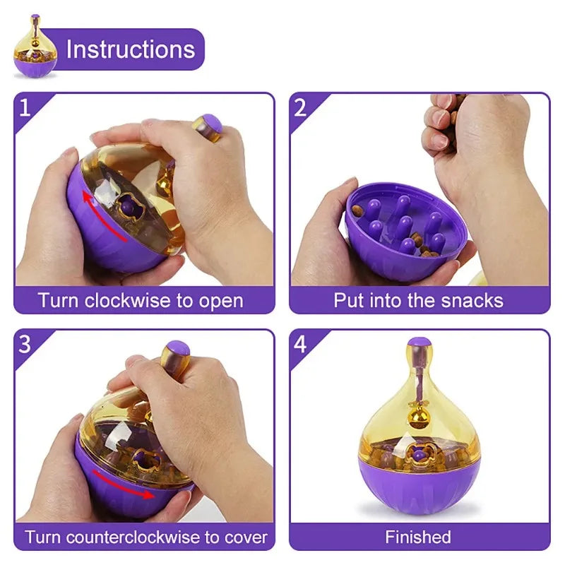 1 PC Parrot Bird Hamster Tumbler Toy Treat Dispenser Bell Foraging Puzzle Feeder Enrichment Boredom Relief Interactive Ball Toys