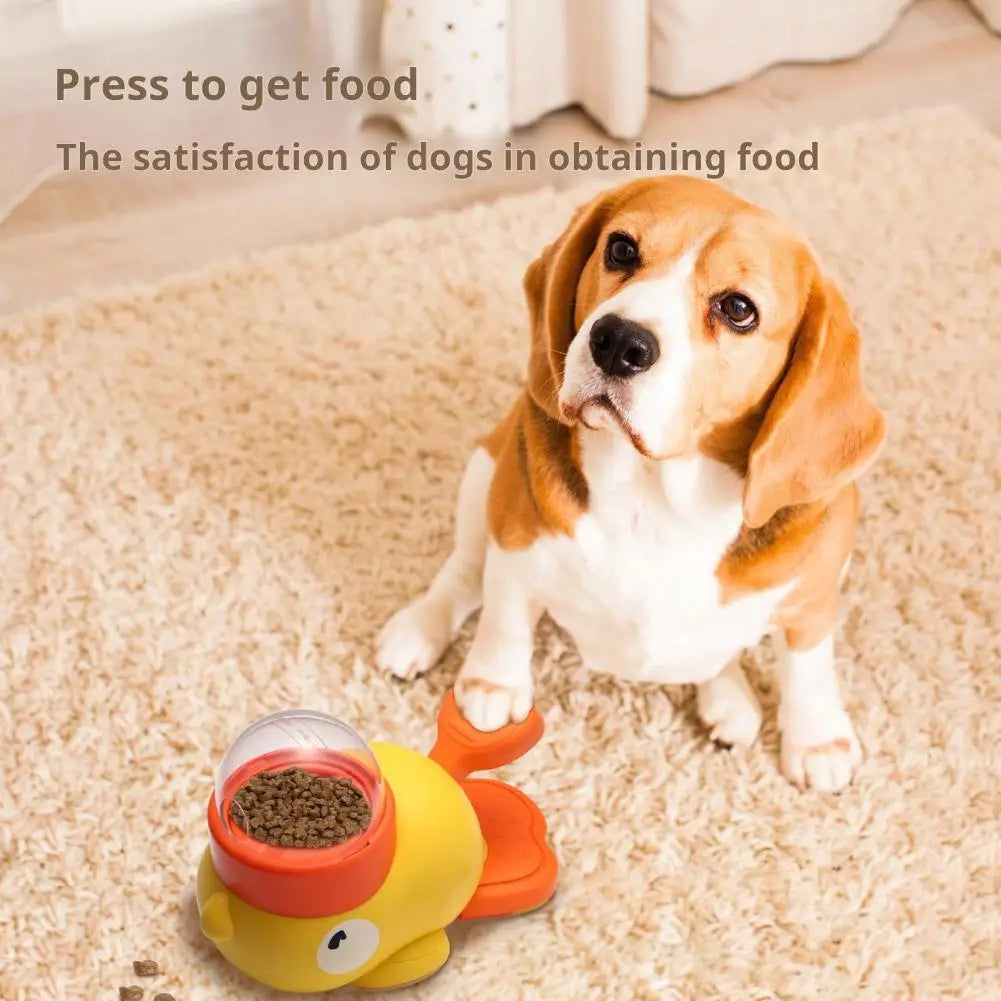 Dog food Feeder Cartoon Duck Design Pet Snack Puzzle Feeder Anti-Slip Puppy Automatic Dog Cat Food Dispenser Toy