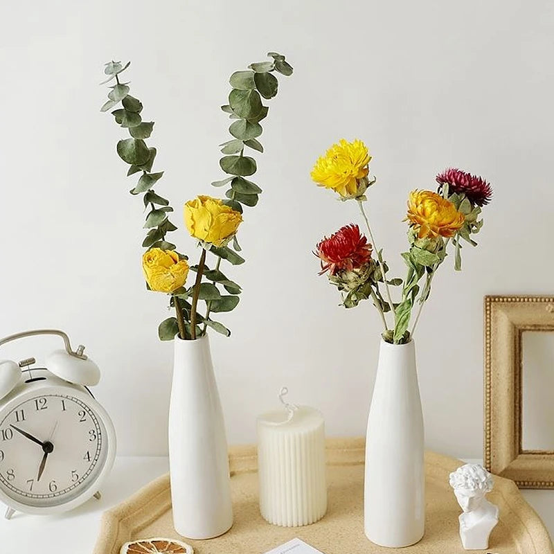 Modern Nordic Style Ceramic Vases Simple Pot Flower Arrangement for Home Office Desktop Living Room Decoration Jarrones Nordicos