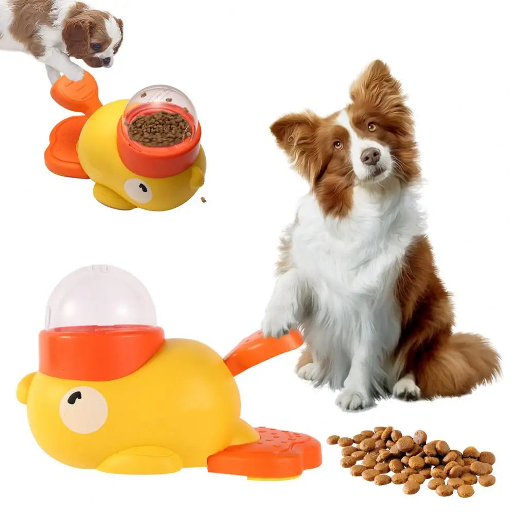 Dog food Feeder Cartoon Duck Design Pet Snack Puzzle Feeder Anti-Slip Puppy Automatic Dog Cat Food Dispenser Toy