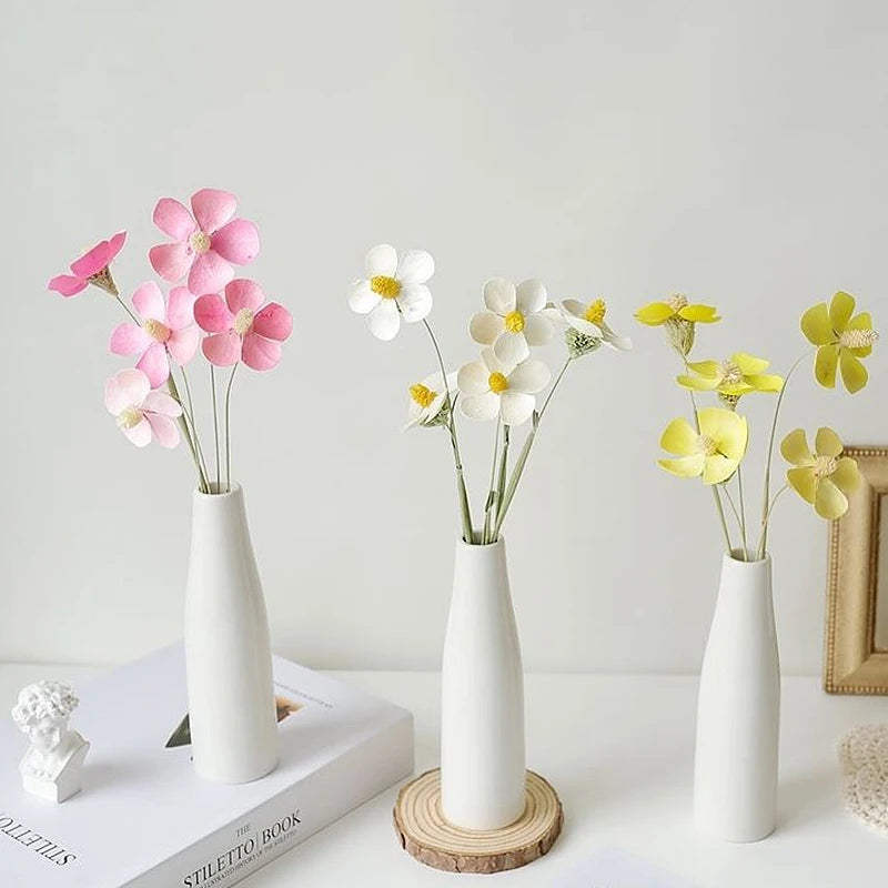 Modern Nordic Style Ceramic Vases Simple Pot Flower Arrangement for Home Office Desktop Living Room Decoration Jarrones Nordicos