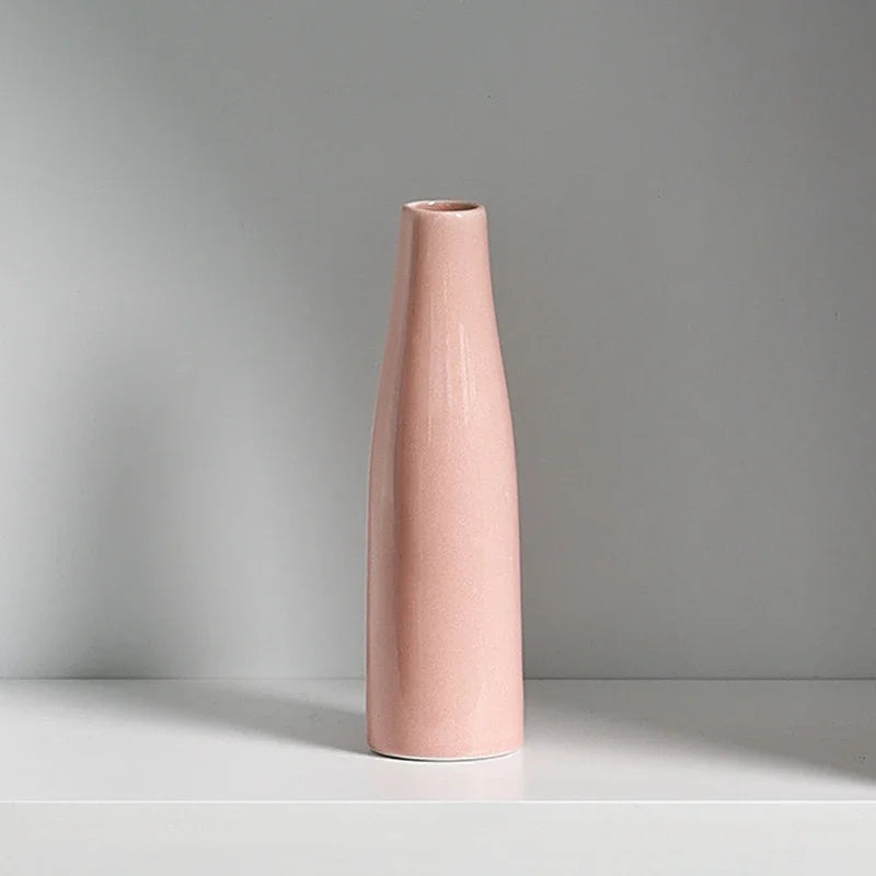 Modern Nordic Style Ceramic Vases Simple Pot Flower Arrangement for Home Office Desktop Living Room Decoration Jarrones Nordicos