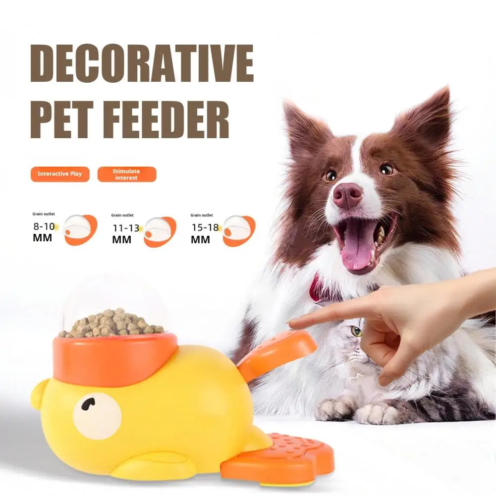 Dog food Feeder Cartoon Duck Design Pet Snack Puzzle Feeder Anti-Slip Puppy Automatic Dog Cat Food Dispenser Toy
