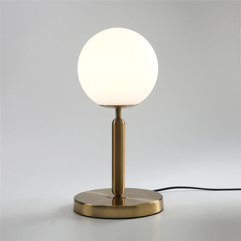 Modern Table Lamps Nordic Bedroom Bedside Creative Glass Ball Decorative Table Lights LED Simple Study Desk Light Send E27 Bulb