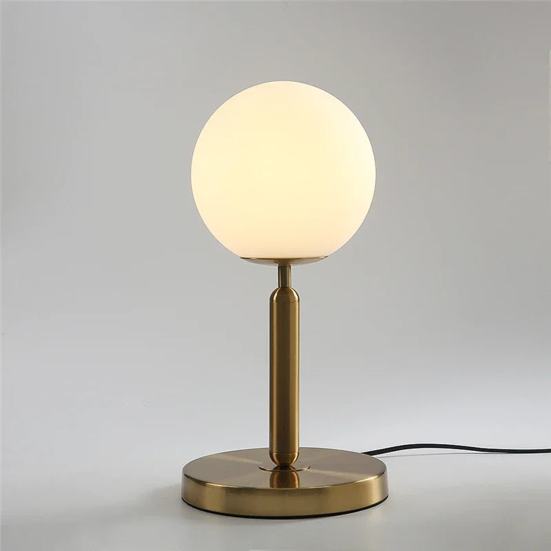 Modern Table Lamps Nordic Bedroom Bedside Creative Glass Ball Decorative Table Lights LED Simple Study Desk Light Send E27 Bulb