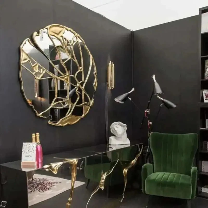 Nordic Luxury Decorative Mirrors Wall Creative Minimalist Decorative Mirrors Irregular Spigel Living Room Decoration WZ50DM