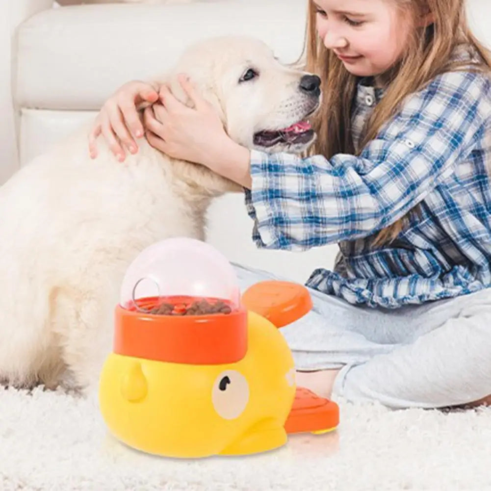 Dog food Feeder Cartoon Duck Design Pet Snack Puzzle Feeder Anti-Slip Puppy Automatic Dog Cat Food Dispenser Toy