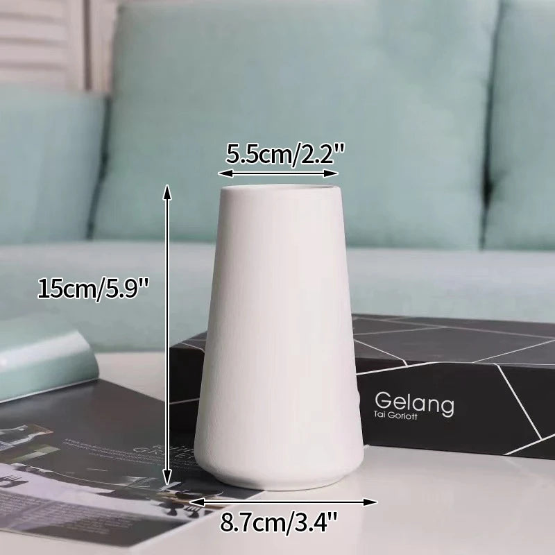 Modern Nordic Style Ceramic Vases Simple Pot Flower Arrangement for Home Office Desktop Living Room Decoration Jarrones Nordicos