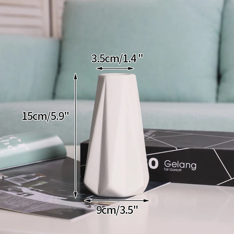 Modern Nordic Style Ceramic Vases Simple Pot Flower Arrangement for Home Office Desktop Living Room Decoration Jarrones Nordicos