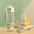 Simple Glass Water Bottle with Tea Spaced, Portable, Heat Resistant, Transparent, Summer Tumbler, Small, 350ml, 550ml