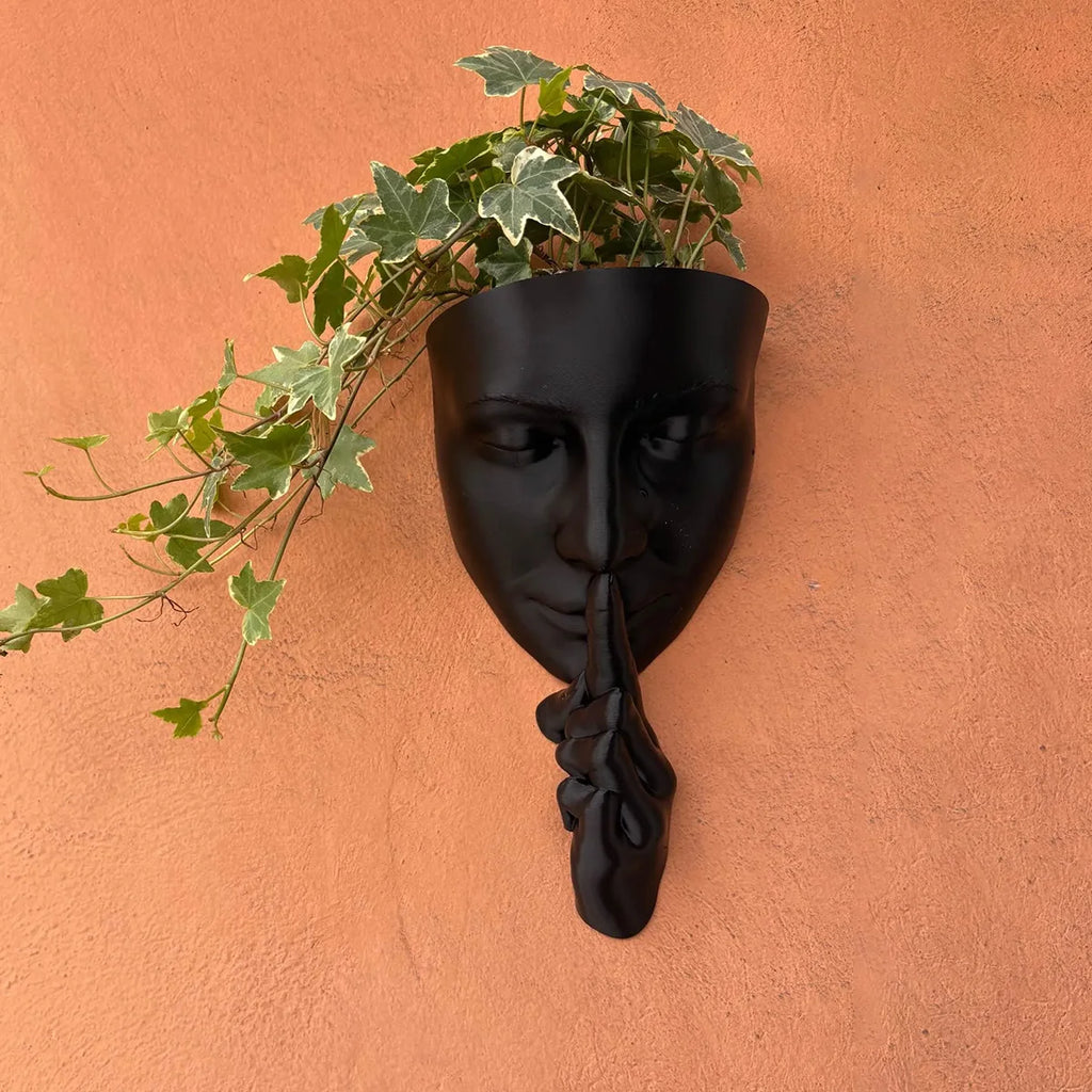 Face Art Wall Planter, Creative Greenery Decoration, Nordic-style Wall-mounted Flower Holder, Personalized Home Decor