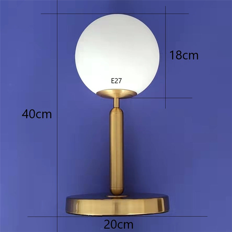 Modern Table Lamps Nordic Bedroom Bedside Creative Glass Ball Decorative Table Lights LED Simple Study Desk Light Send E27 Bulb