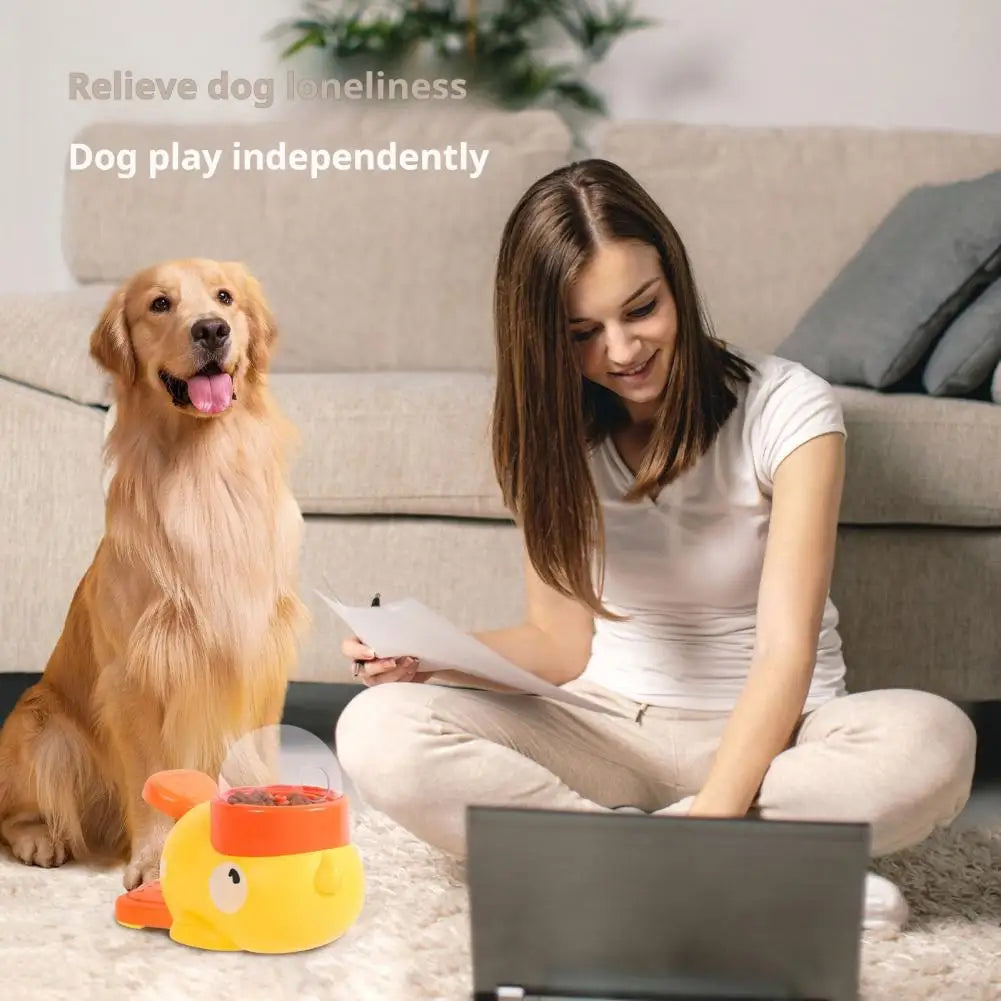 Dog food Feeder Cartoon Duck Design Pet Snack Puzzle Feeder Anti-Slip Puppy Automatic Dog Cat Food Dispenser Toy