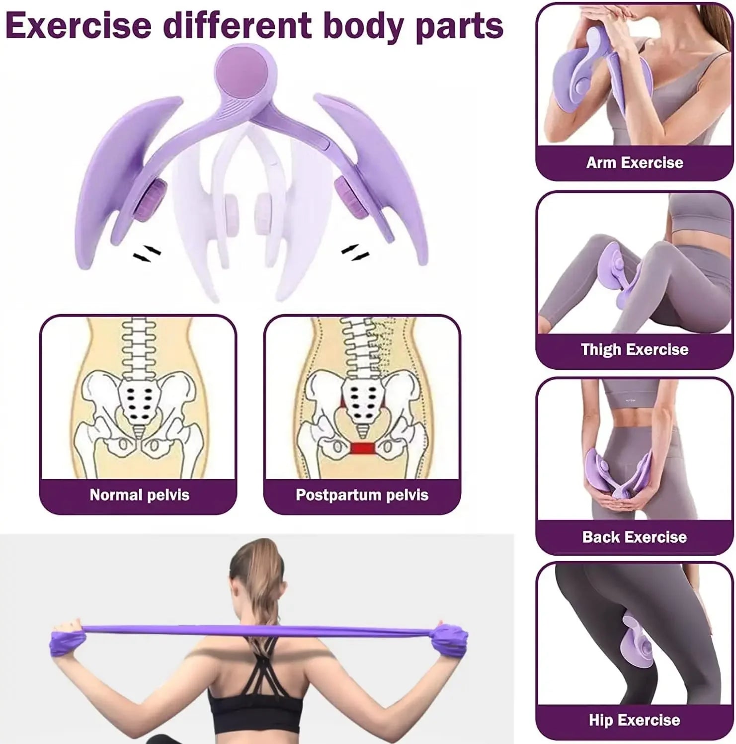 Entraîneur musculaire du plancher pelvien,  pour la récupération post-partum,  l'entraînement des jambes et des fesses, 1 pièce