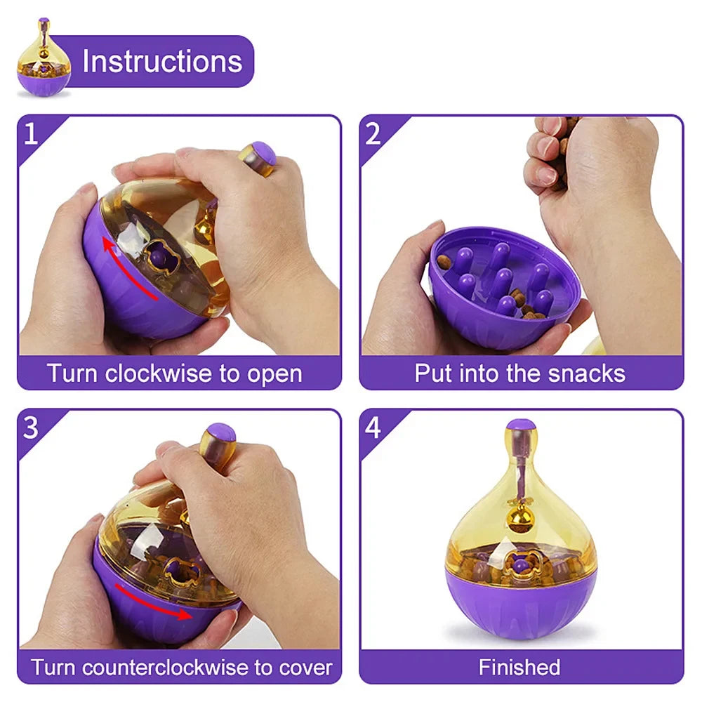 1 PC Parrot Bird Hamster Tumbler Toy Treat Dispenser Bell Foraging Puzzle Feeder Enrichment Boredom Relief Interactive Ball Toys