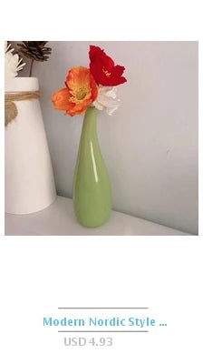Modern Nordic Style Ceramic Vases Simple Pot Flower Arrangement for Home Office Desktop Living Room Decoration Jarrones Nordicos